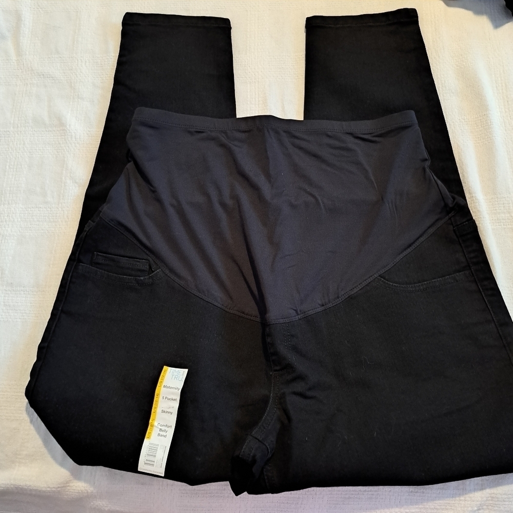 Time & Tru woman's black maternity jeans, 2 size options, Small or Large, New